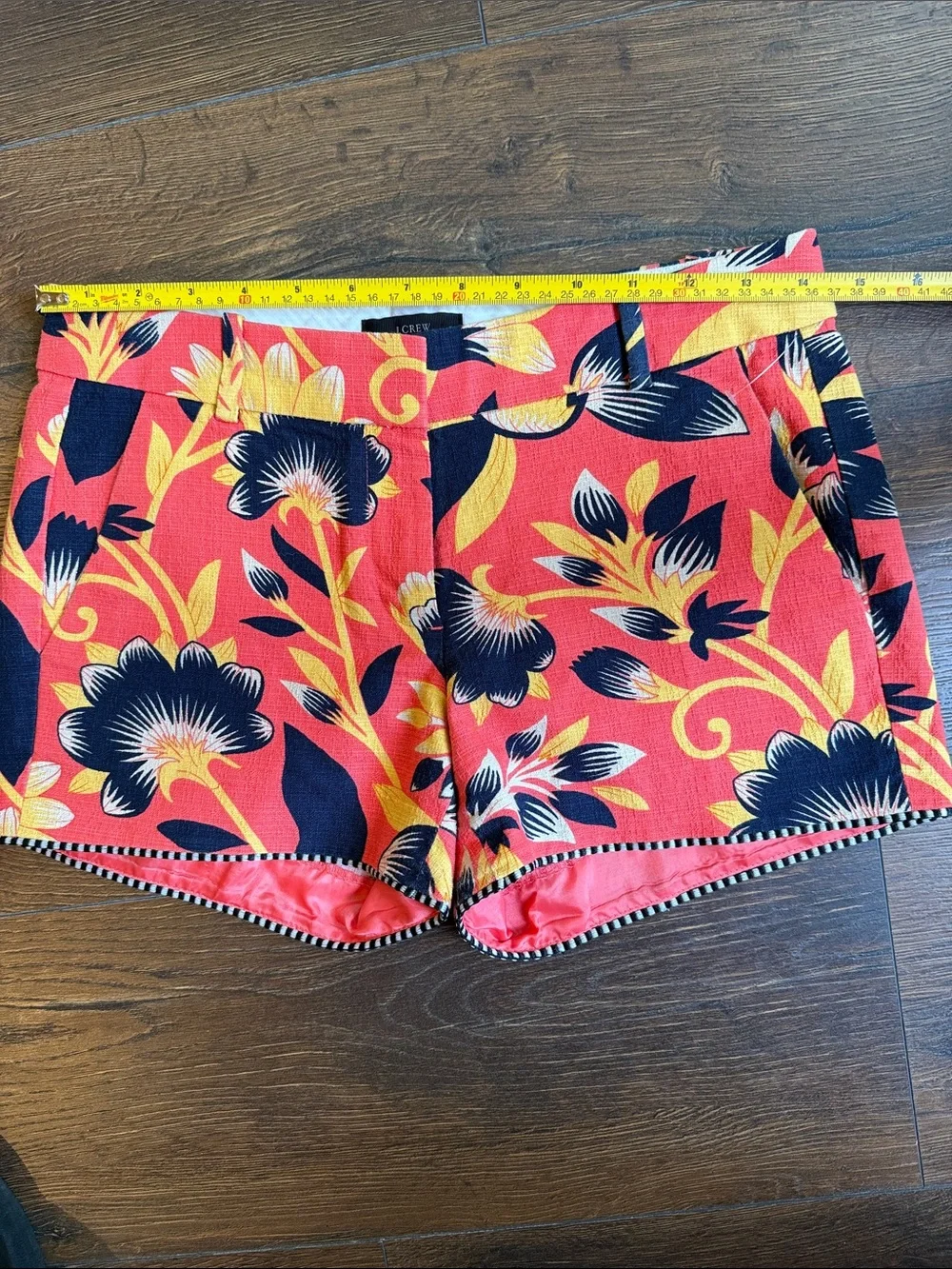 J. Crew Coral Floral Print Cotton-Blend Shorts